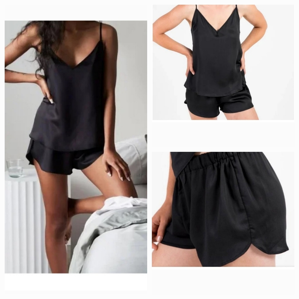 S Small Onyx Black 100% Clean Bamboo Shorts Lingerie PJ